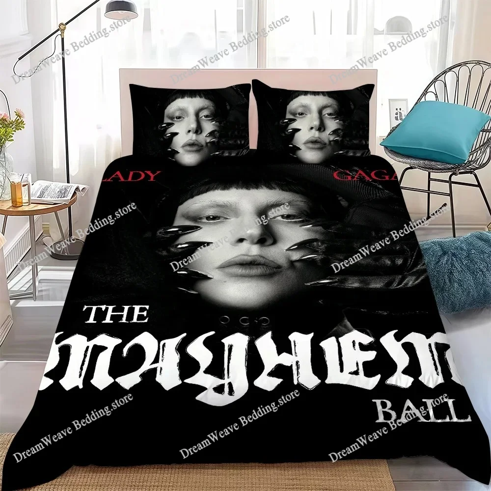 Hot Singer L-Lady Gaga Mayhem Duvet Cover Set Home Style Bedding Soft Laundry Cotton Bed Student Dormitory Gift