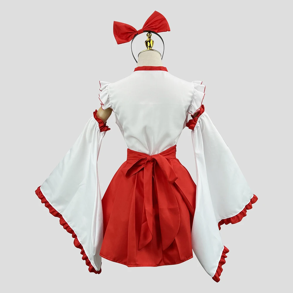 Vêtements de Cosplay de Sorcière Lolita Rouge et Blanc pour Femme, Haut et Jupe Courte, Uniforme Imbibé, Costume d'Halloween, Tenues de Mascotte