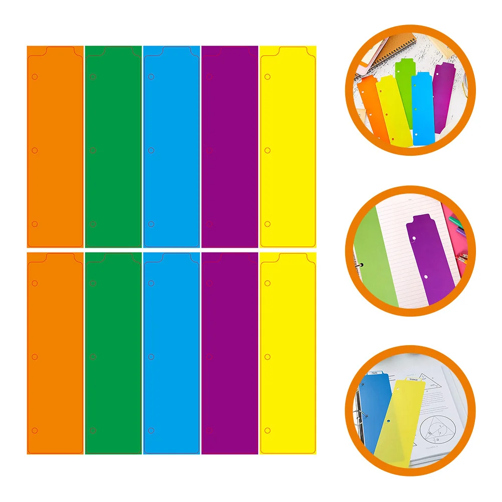 

10pcs Binder Abs Colored Page Dividers For Notebook Binder Bookmarks Classification Tabs File Index Dividers For Journal
