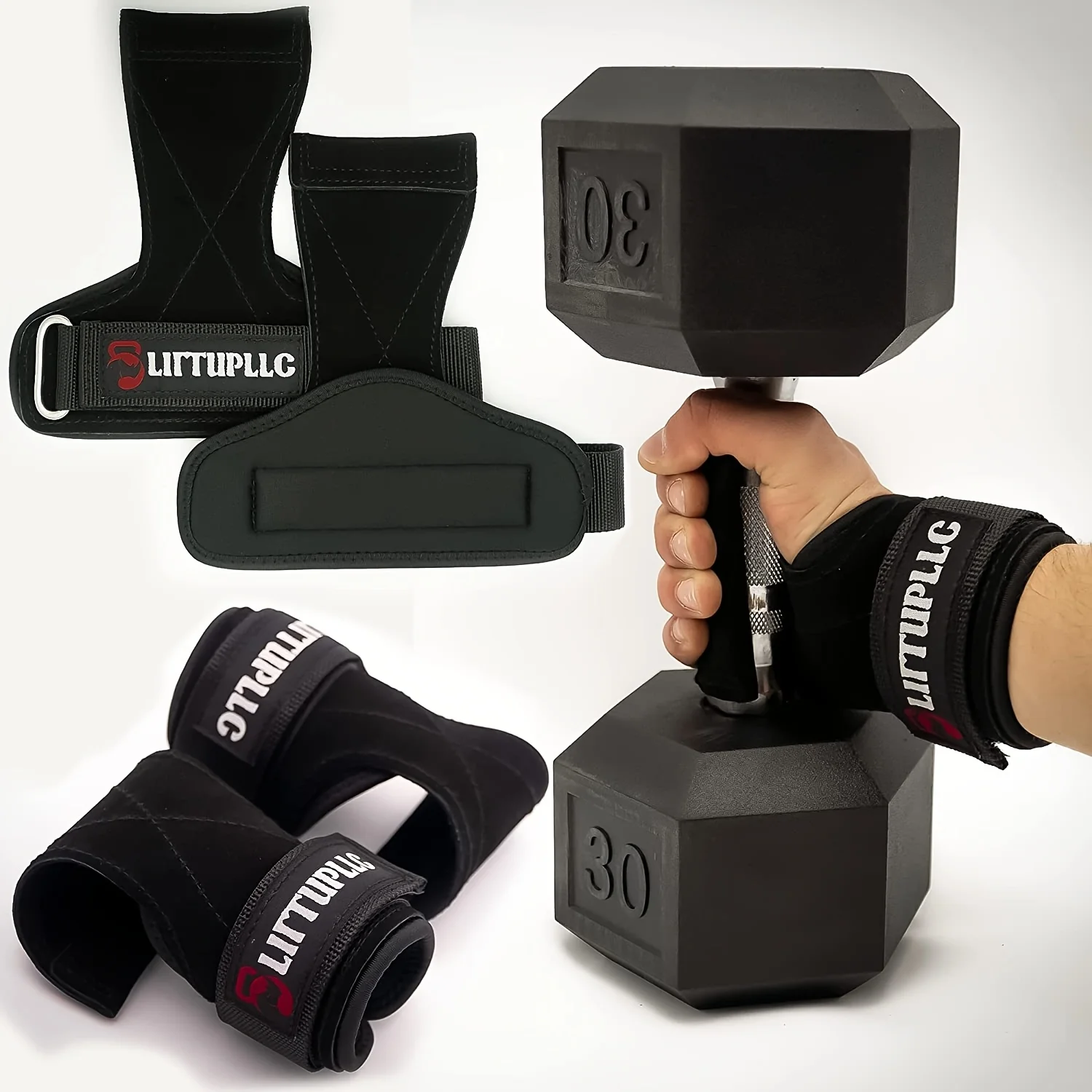 Protège-mains de sport, équipement robuste, protection antidérapante et résistante à l'usure pour les poignets, poignée de traction renforcée avec paume de protection en cuir de vachette