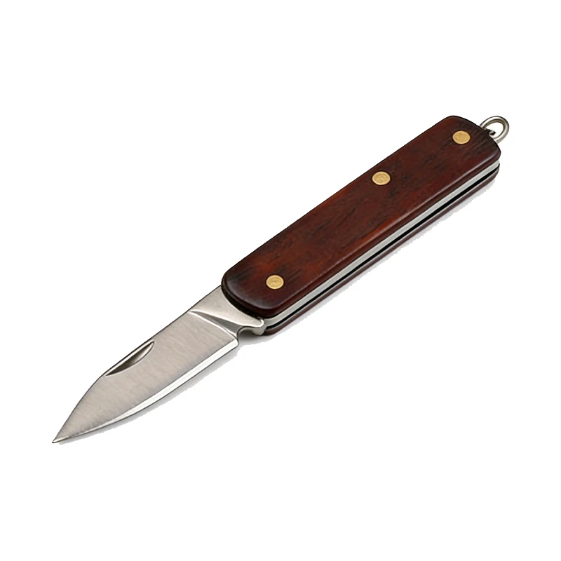 Sandalwood Handle Pocket Knife Portable EDC Tool for Outdoor Survival, Hiking Camping, Hunting and Fishing Perfect Gifts for Men