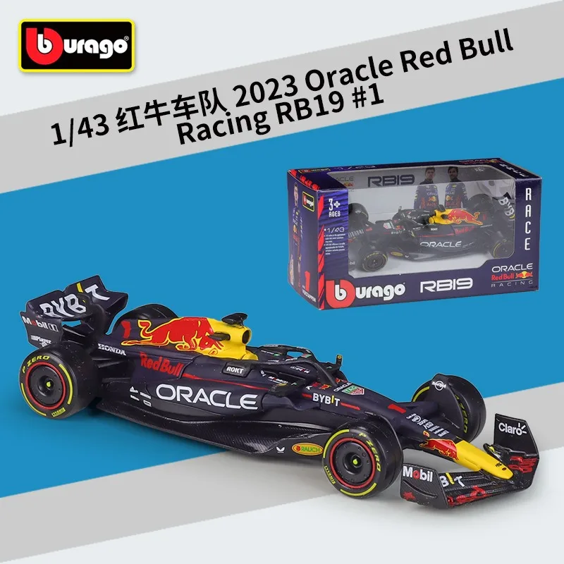 

1:43 F1 Red Bull 2023 RB19 Verstappen Модель гоночного автомобиля из сплава готовая Игрушечная модель автомобиля коллекционные украшения