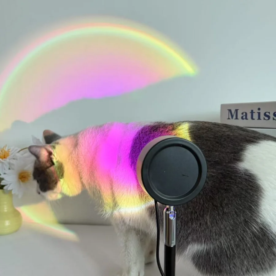 โปรเจคเตอร์โคมไฟพระอาทิตย์ตก 1 ชิ้น, โคมไฟโปรเจคเตอร์แบบชาร์จ USB ไฟ LED, โคมไฟพระอาทิตย์ตกสุดโรแมนติก โคมไฟสำหรับถ่ายทอดสด, โคมไฟสร้างบรรยากาศโรแมนติกในบ้าน