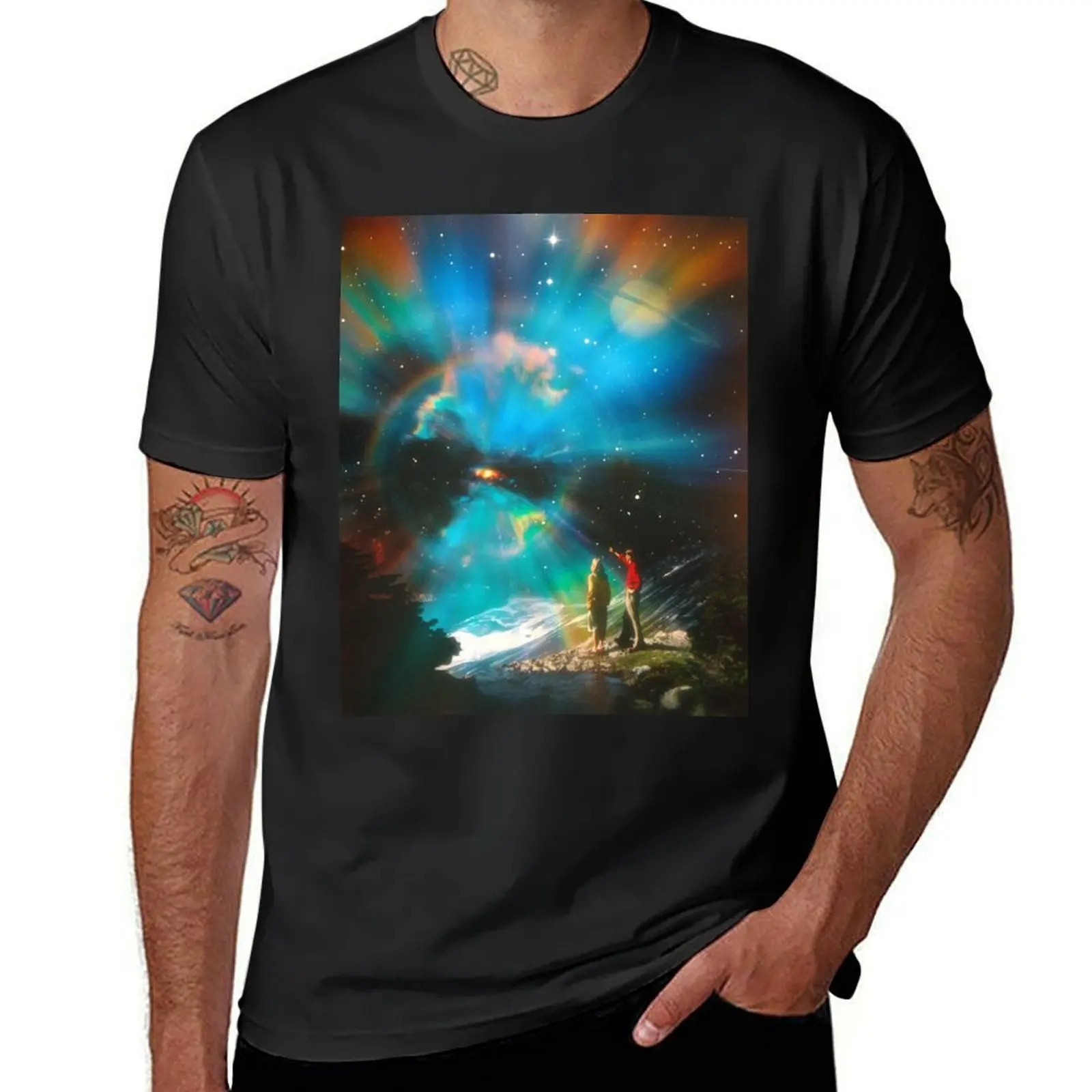 A Curious Sight T-Shirt Aesthetic clothing for a boy anime customs design your own t shirt men