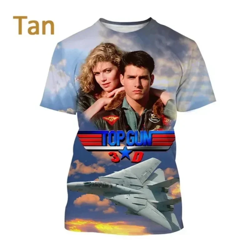 Movie TOP GUN 3D Printed Round Neck Casual Men's and Women's Top Gun Lone Ranger Tom Cruise T-shirt Short-sleeved T-shirt