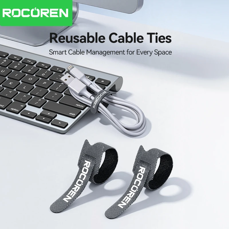 Rocoren 40Pcs Cable Organizer Wire Winder Cable Management Protector for iPhone Mouse Earphone Cable Ties Holder Cord Protection