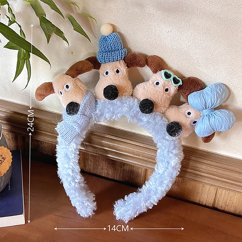 Cute Plush Dog Hair Hoop Headband Lovely Hairbands Funny Hair Accessories Outdoor Cosplay Hair Hoop Cartoon Style Hair Hoop