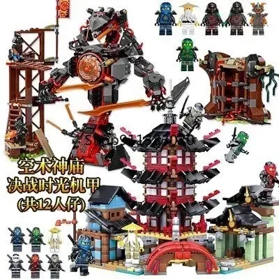 Nuevo Ninjagoed Airjitzu Temple Dragon establece bloques de construcción regalos de navidad juguetes para niños