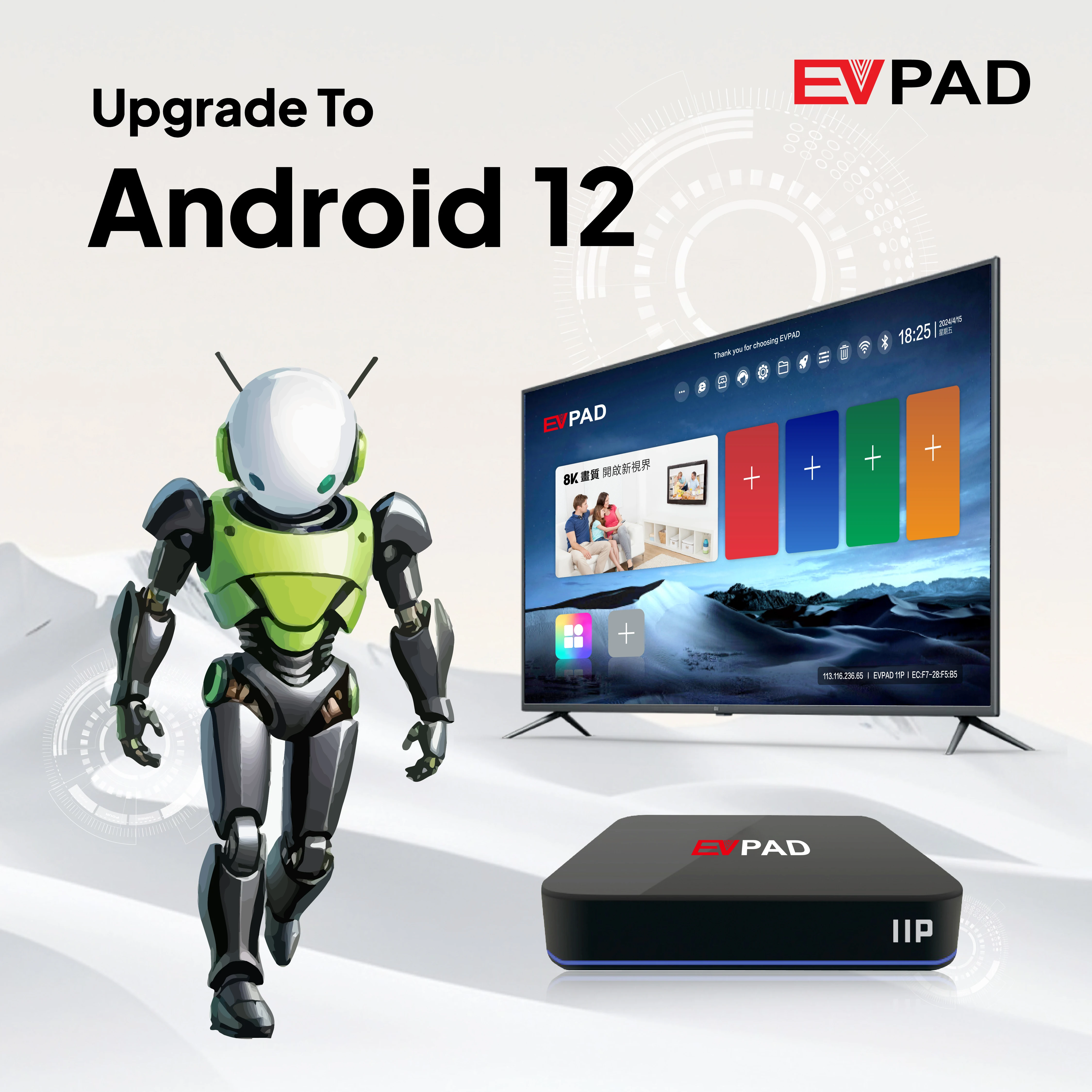 [Genuine]EVPAD 11p 2024 original store android 12 tv box 4GB64GB for Korea Japan Singapore UK USA Canada Australia New Zealand