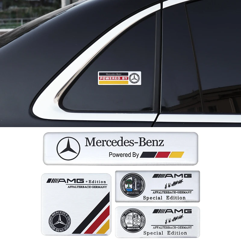 Car Aluminum Sticker Emblem Badge Decals Accessories For Mercedes-Benz A/B/GLA/CLA Smart AMG W108 W124 W126 W140 W168 W169 W176