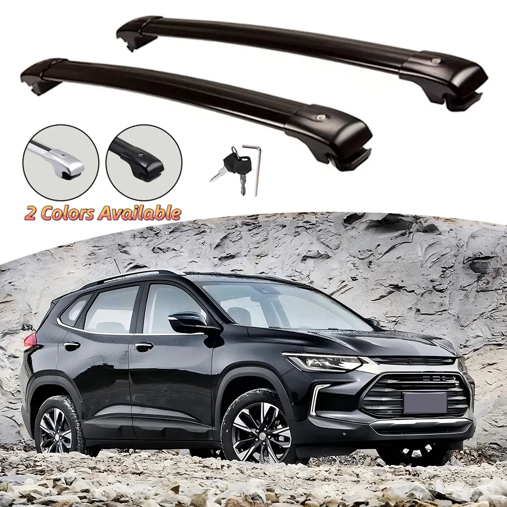 2PCS Aluminum Crossbar Fit for Chevrolet Tracker 2019-2025 Cross Bar Roof Rail Rack Luggage Cargo Carrier Lockable