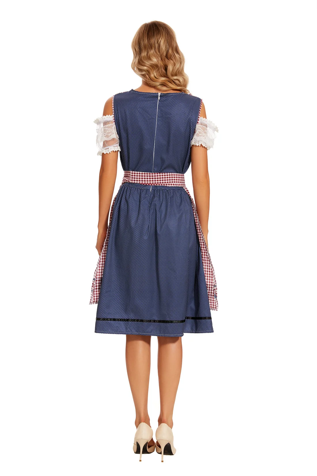 Neues traditionelles deutsches kariertes dirndl kleid oktoberfest kostüm outfit für erwachsene frauen halloween cosplay ausgefallener party anzug