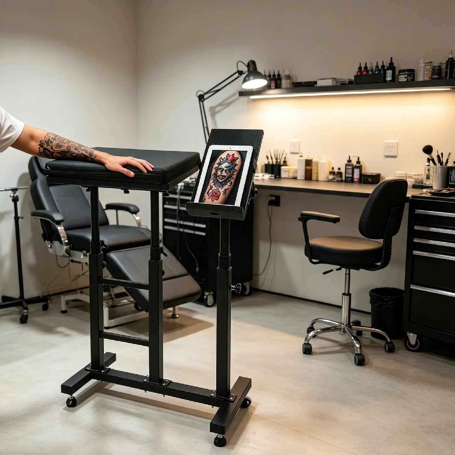 65*35*98cm Versatile Work Station, Freestanding Arm Rest Stand, Adjustable Armrest Stand for Home, Studio, Beauty Salon