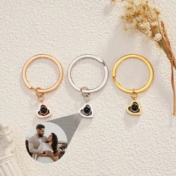 Custom Heart shaped Photo Projection Keychain for Gift to Girlfriend Stainless Steel Custom Projection Keychain Christmas Gift
