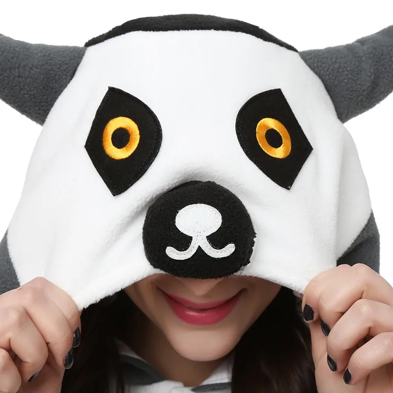 Lemur Onesies Monkey Kigurumi For Women Men Adult Animal Pyjamas Cartoon Pajamas Homewear Halloween Cosplay Costume Clothes - view 4