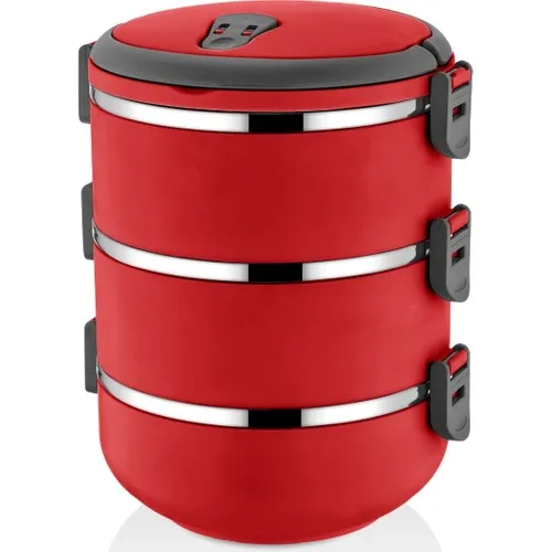 Freshbox New Color Red 3-Level Dining Thermos Lunch box 2,25 lt