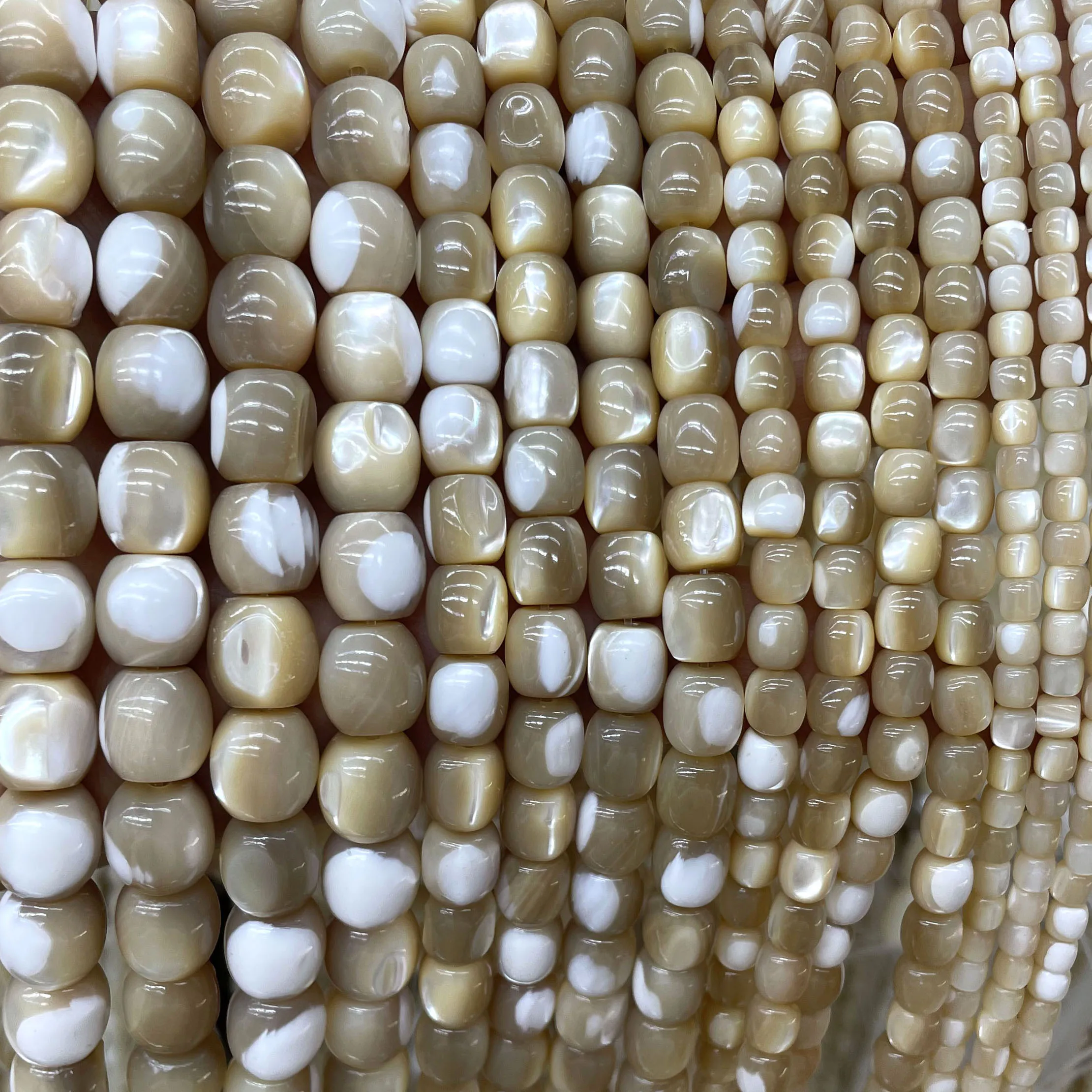 4 6 8 مللي متر قذيفة بيضاء طبيعية أم اللؤلؤ أسطواني الشكل خزر عازل لصنع المجوهرات عقد دي اي واي سوار الإكسسوار #6