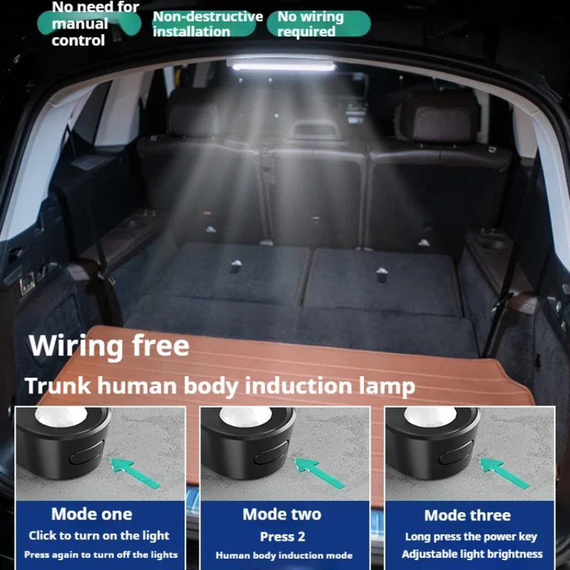 Universal For Floor Trunk Hood USB Rechargeable Automatic Induction Light Bar Magnetic Maual Sensing Mode Lamp Car Sensor Light