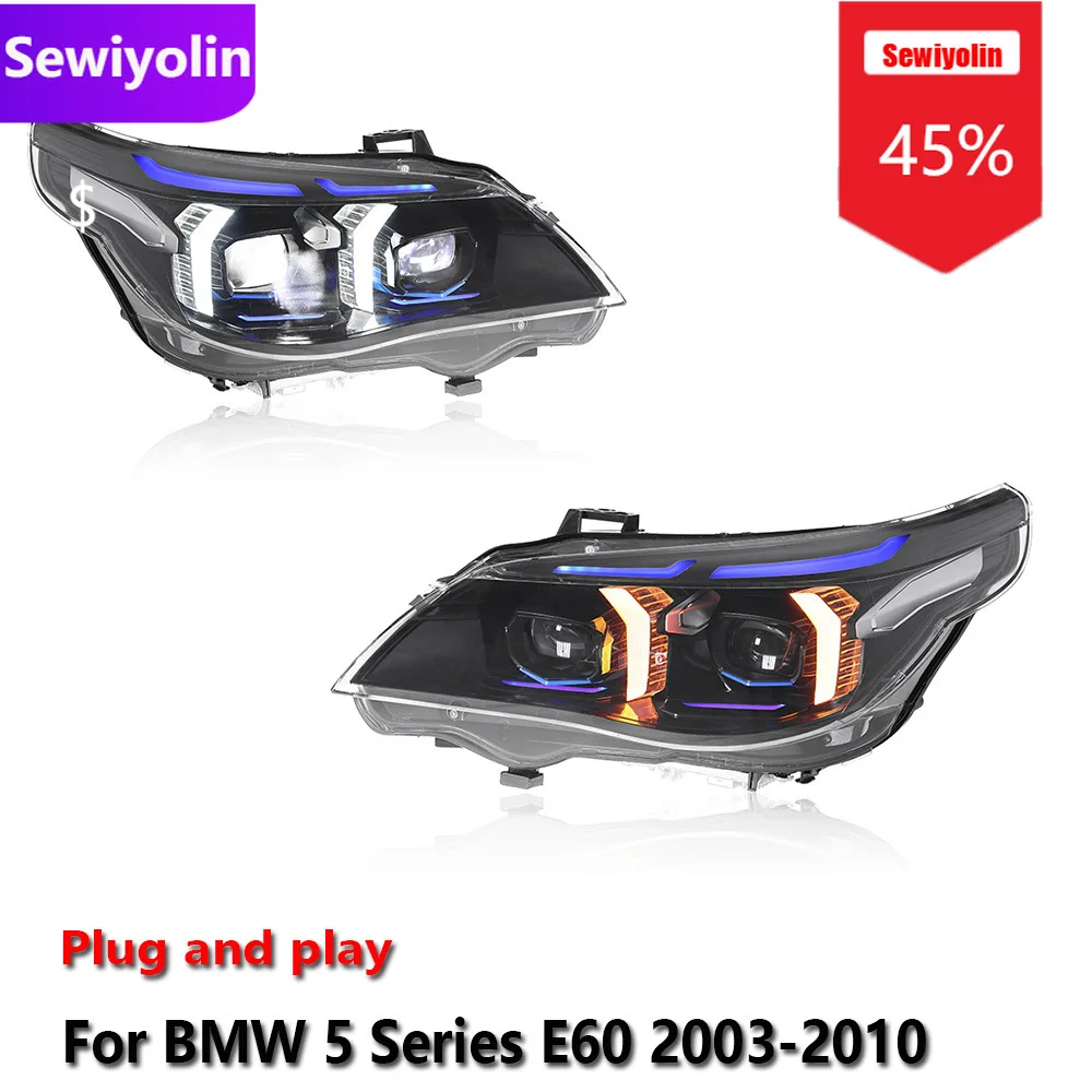 

Car DRL LED Headlight Assemblies For BMW 5 Series E60 2003-2010 Fog DRL Brake Turn Signal Lamp Plug and Play