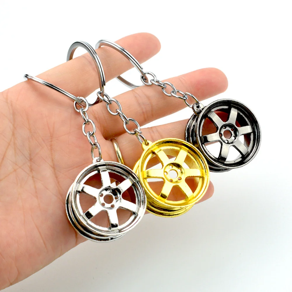 Persönlicher Schlüsselanhänger aus Legierung in Form einer Autofelge, Metall-Reifenring-Schlüsselanhänger, Kreatives Auto-Taschen-Accessoire für Männer, Geschenk – Detail 3