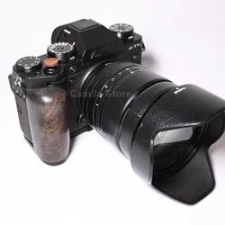 ultra-light ebony wooden L Type Bracket Arca-Swiss RRS Tripod Ball head Plate Base Grip Handle For Fuji Fujifilm XT5 X-T5 Camera