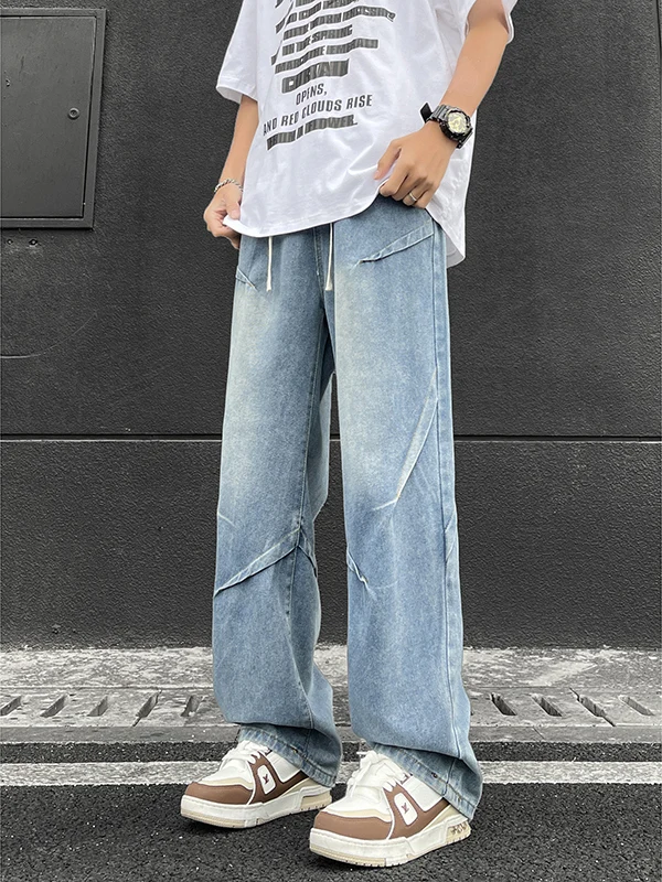 

Casual Men's Workwear Jeans Straight Leg Loose Wide Leg Waed Vintage High Street American Vibe Trendy Brand Versatile Jeans