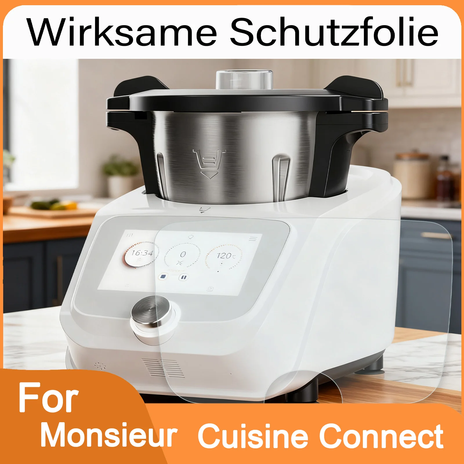 Adecuado para Monsieur Cuisine Connect Protector de pantalla de vidrio templado, antiarañazos HD transparente con alta sensibilidad al tacto