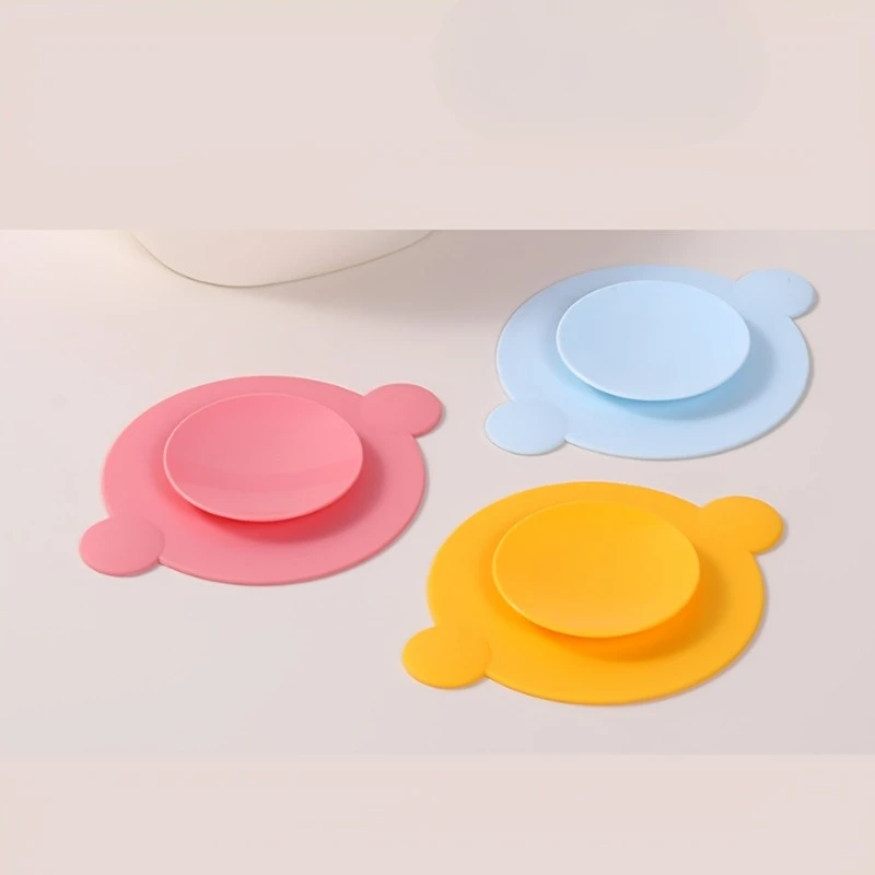 Desktop Suction Cup Mat,Professional Tableware Suction Cup Silicone Coaster, Non-slip Double-sided, for Securing Tableware