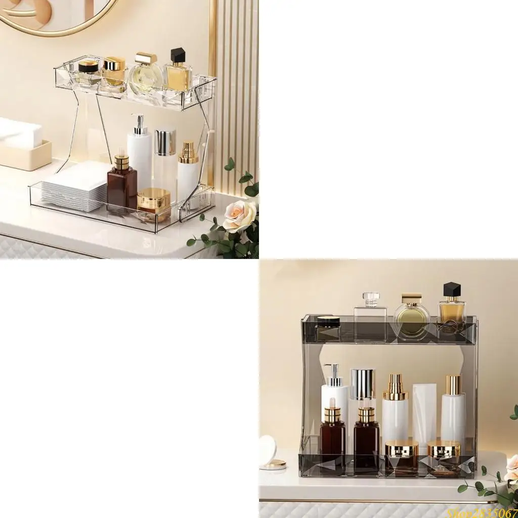 

Портативные пластиковые органайзеры для макияжа для хранения на столешнице. Легкая сборка инструментов. Многослойная полка для