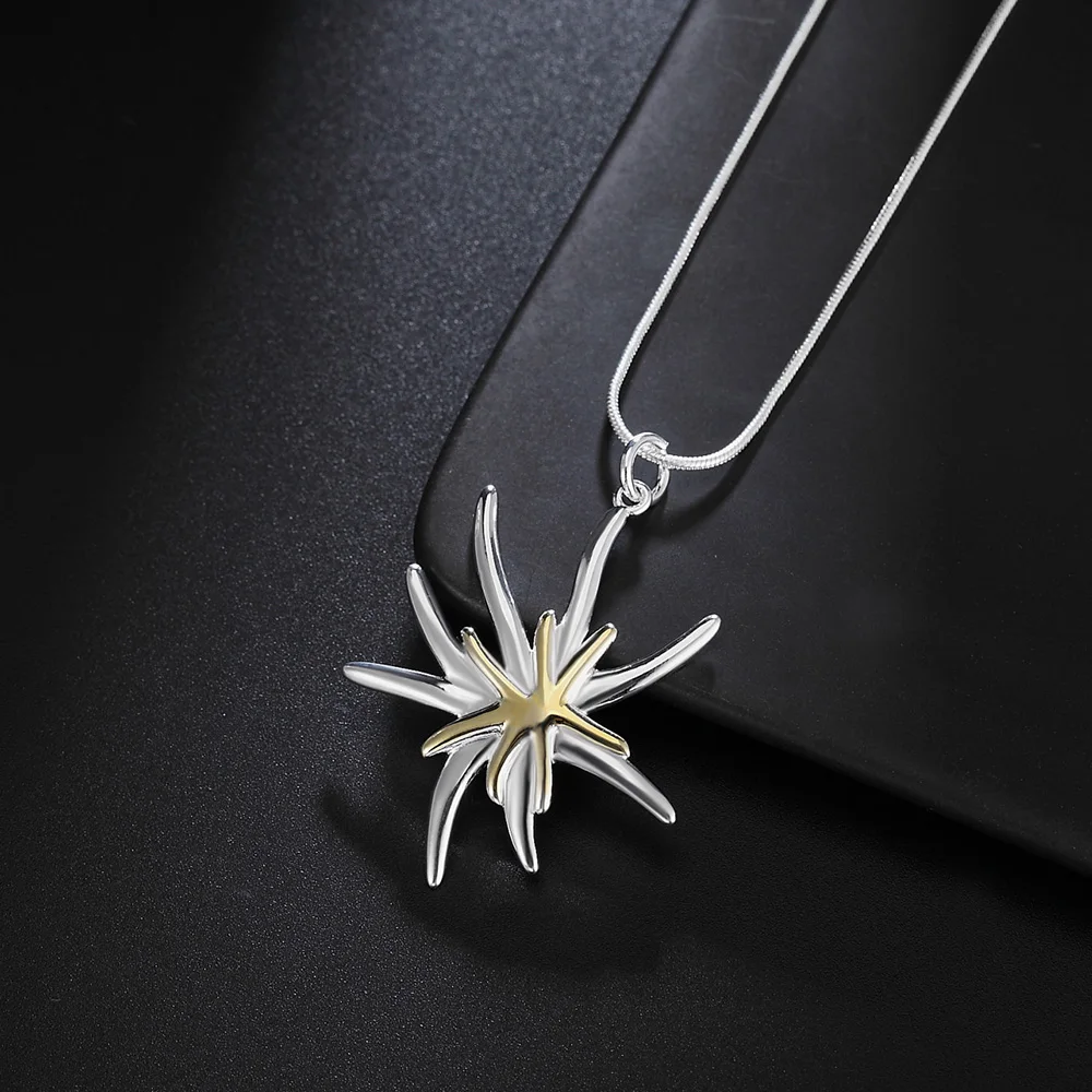 Hot trend 925 Sterling Silver fine Starfish Pendant Necklace For Women Fashion Holiday gifts party wedding streetwear Jewelry