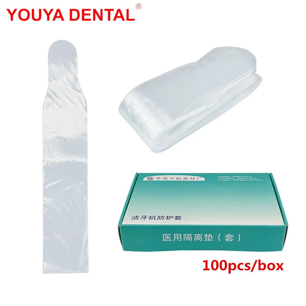 100pcs/box Dental Ultrasonic Scaler Protective Sheath Sleeve Cover Disposable Handle Film   Dentist Materials Dentistry Products