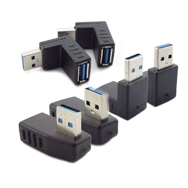 90 Degree Left/Right/Up/Down Angle USB 3.0 Type A Male to Female M/F Adapter Connector Extender For Laptop PC B3