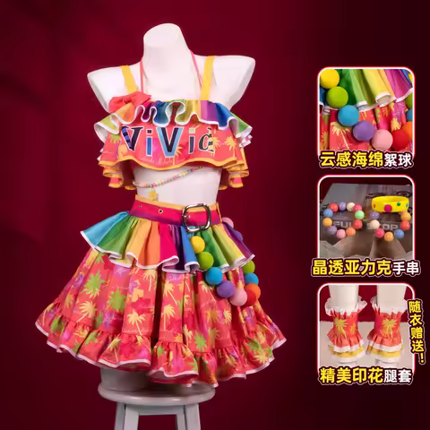 ANIMECC IN STOCK S-XL Natsuki Mikuru Cosplay Swimsuit Anime Game Aikatsu! Series Wig Lolita Halloween Party Outfits for Women