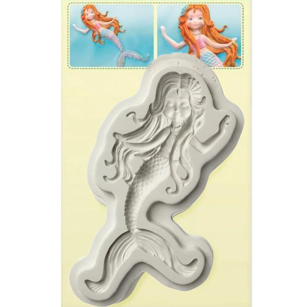 Mermaid Silicone Mold, Fondant Soft Pottery Clay Epoxy Molding J083
