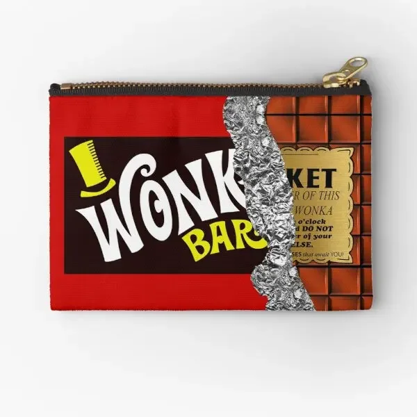 

Wonka Is Golden Ticket Chocolate Zipper Pouches Panties Underwear Women Men Coin Cosmetic Pure Money Wallet Key Pocket Small