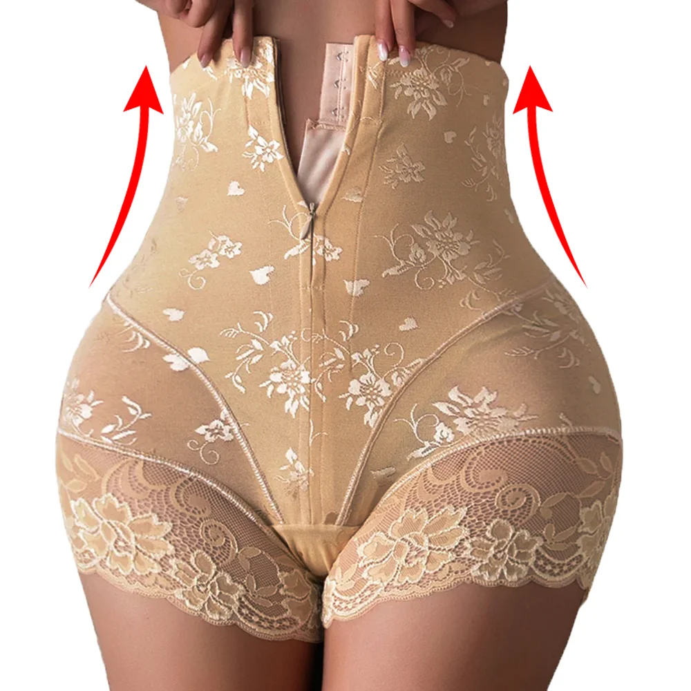 

Корректирующие трусики, сексуальные кружевные формирователи тела с застежкой-молнией, трусики с двойным управлением, корректирующее белье, пояс для похудения, нижнее белье для женщин