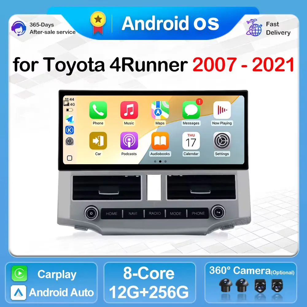 Navigation GPS Android 15 For Toyota 4runner 2007 - 2021 Car Multimedia Player 4G Wireless CarPlay 12.3