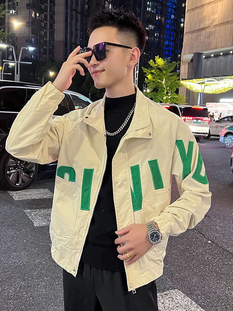 

Мужская рабочая куртка Haome, весна-осень 2024, новая, высококачественная, универсальная, в корейском стиле, модная, с декоративной молнией, с длинными рукавами