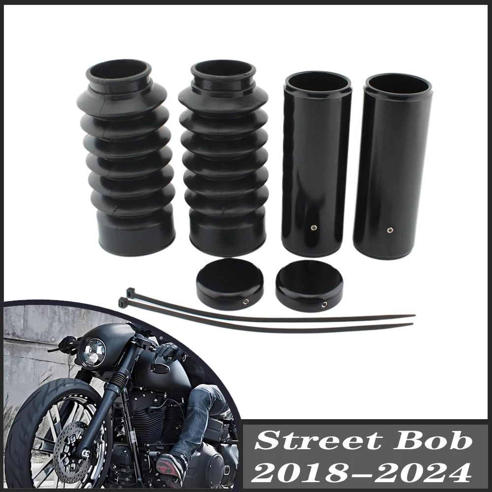 FOR Harley Davidson Softail Street Bob FXBB 2018-2024 Motorcycle Protector Dust Front Fork Cover Gaiters Boot