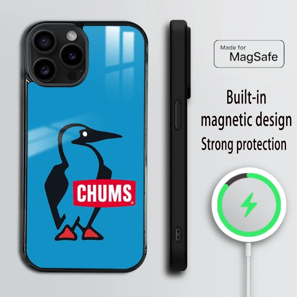 C-Chums Phone Case For iPhone 16 15 14 13 12 11 Pro Max Plus Mini Magsafe Mirror Wireless Magnetic Cover