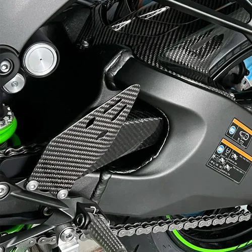 Imagen 2 del producto Para KAWASAKI ZX-6R ZX6R 636 2009-2024 2025 protectores de talón de pie trasero de fibra de carbono accesorios de motocicleta Protector de ala de reposapiés