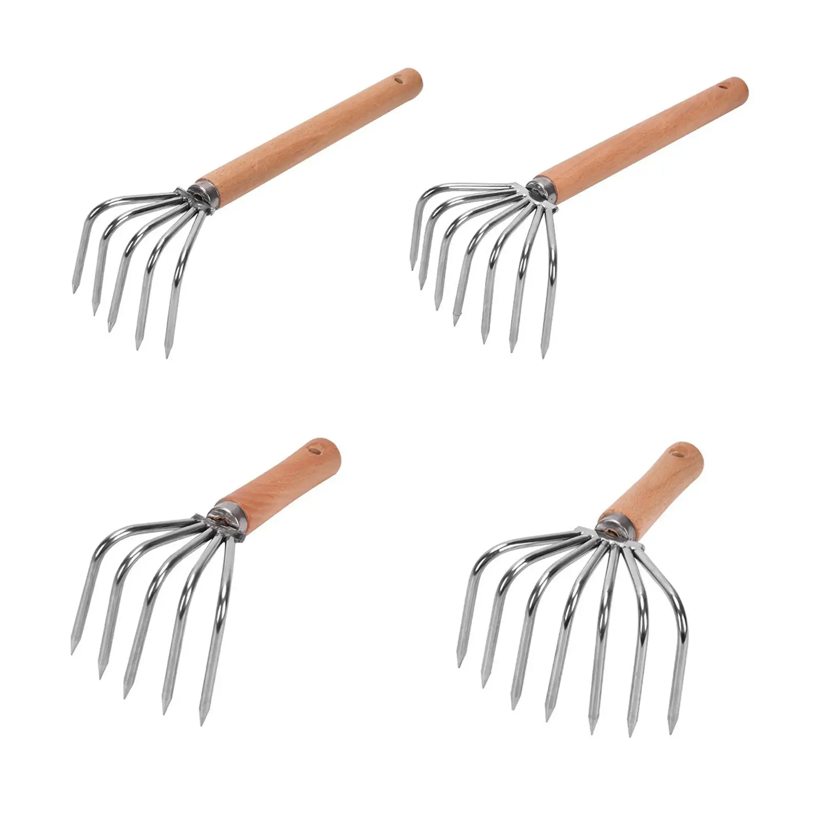 Hand Rake Loosening Soil Weeding Cultivating Hand Held Small Gardening Tools Clamming Rake for Backyard Bonsai