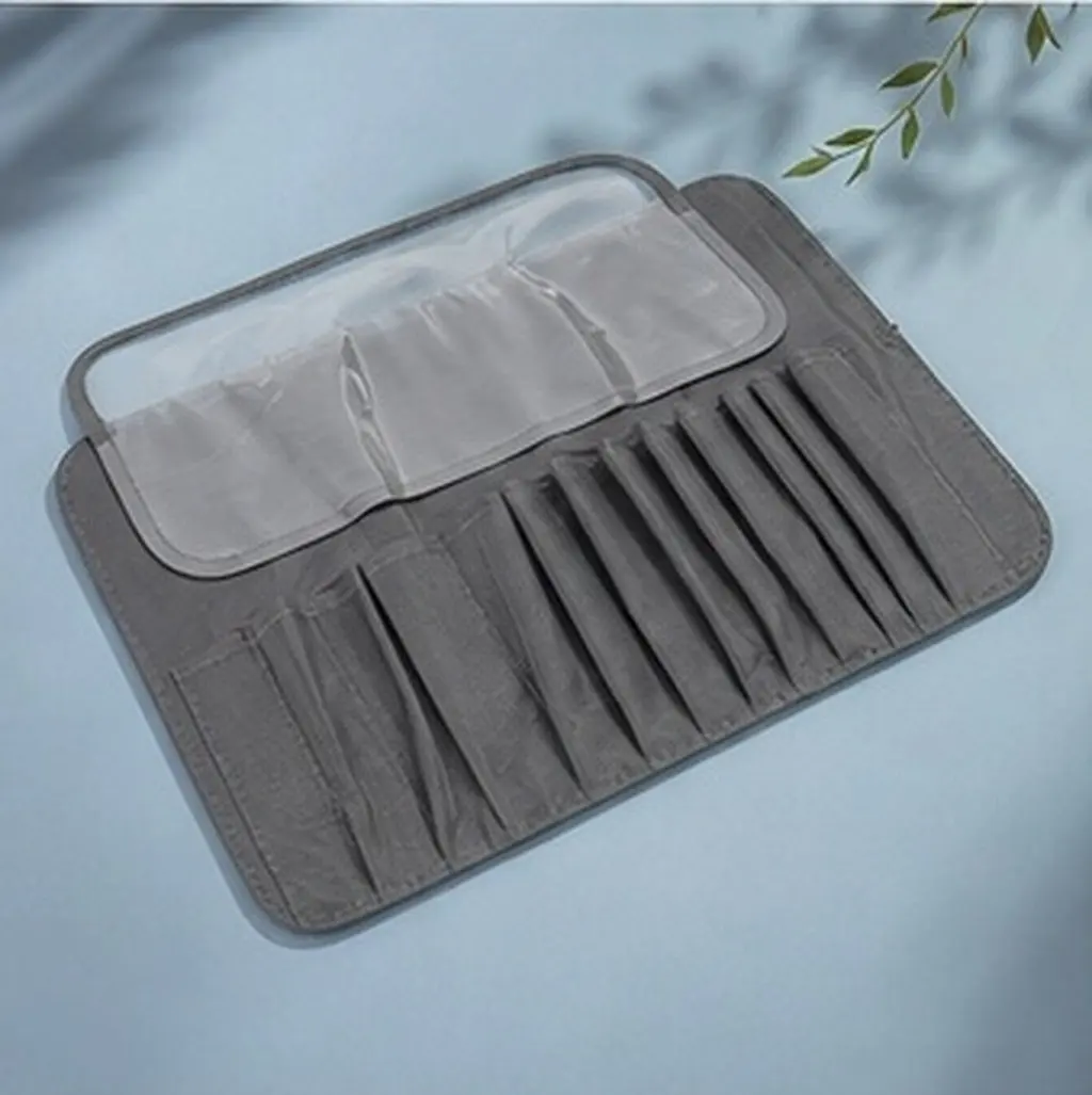 Folding Makeup Brush Holder Portable Storage Bag Soft Cloth Material for Toiletries Cosmetics Razors Travel Essentials