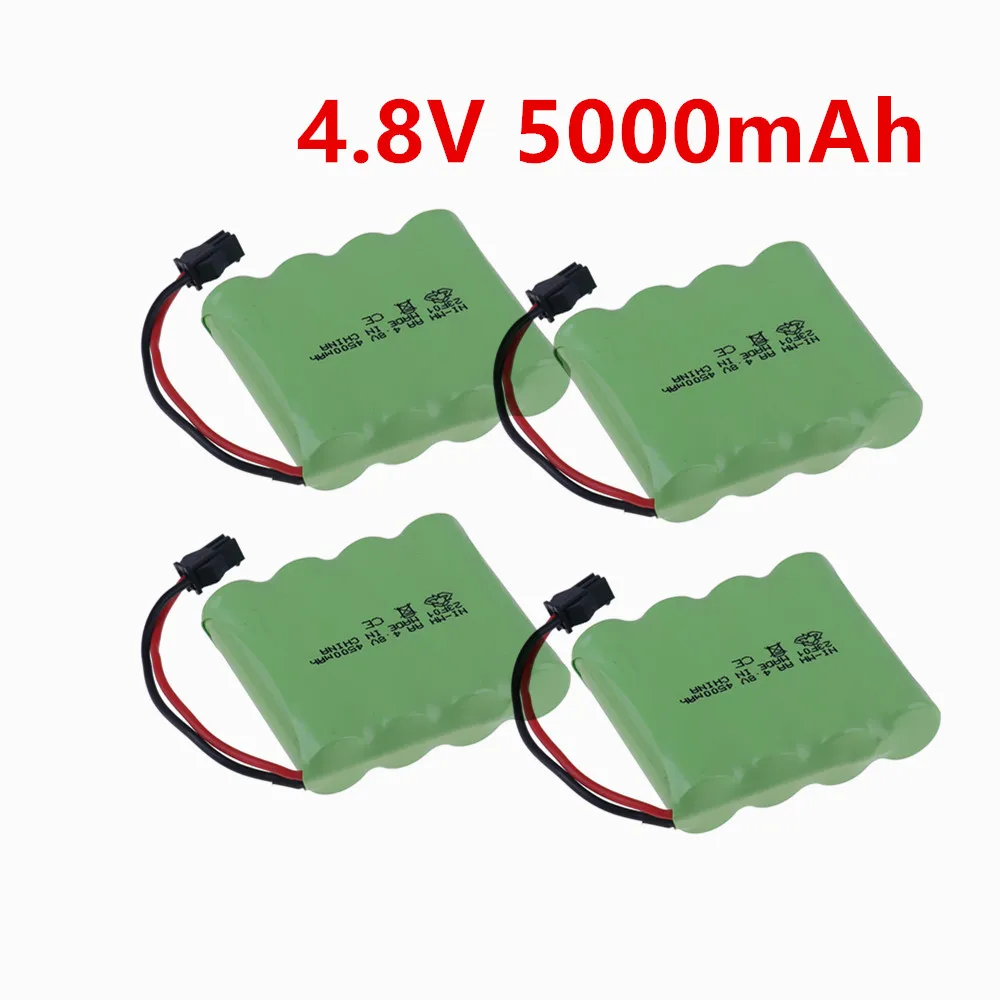 4.8V 5000mAh Ni-MH Battery SM-2P With 4.8V charging cable Rechargeable AA Battery Pack for Remote Control Toy Car 4.8V NiMH
