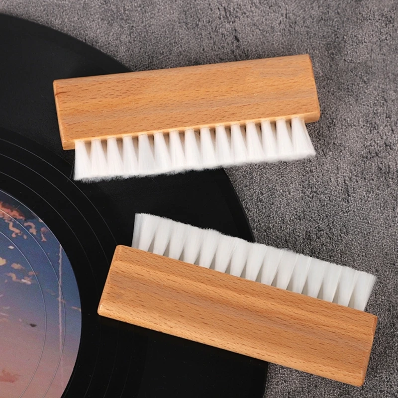 Brosse nettoyage disques vinyles, poils en Nylon doux, pour les amateurs vinyles F19E