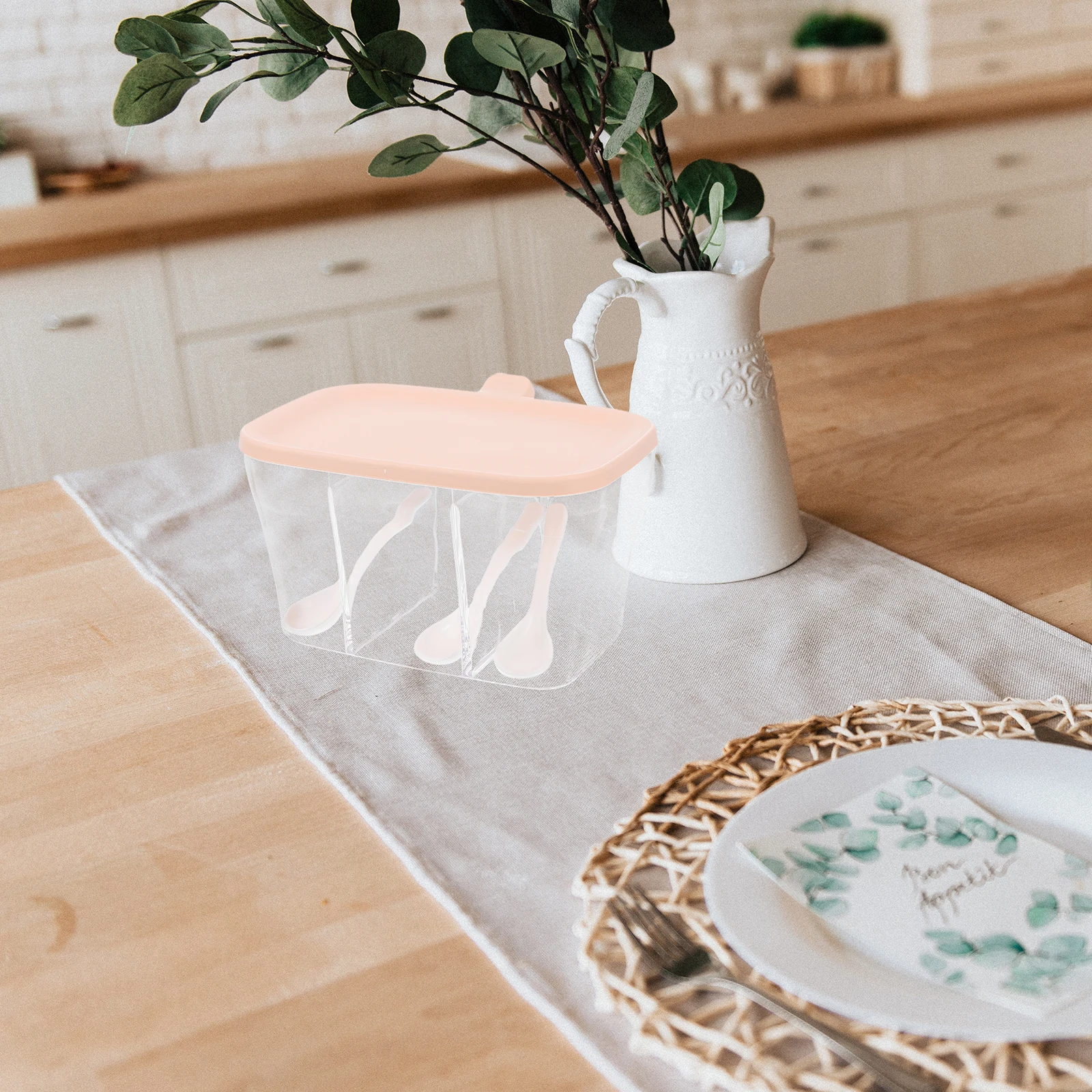 

2 шт., коробка для приправ, маленькие контейнеры для приправ, крышки, кухонное хранилище, соль, перец, чили, пластик, большая емкость, аккуратный