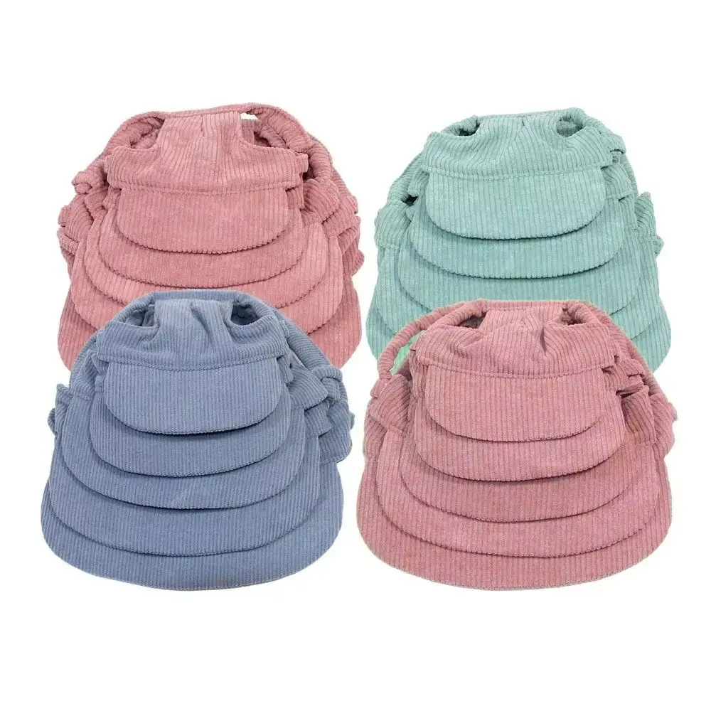 

Casual Corduroy Pet Dog Sunhat Stretch Chin Rope with Ear Hole Pet Baseball Cap Adjustable Dog Visor Hat Travel