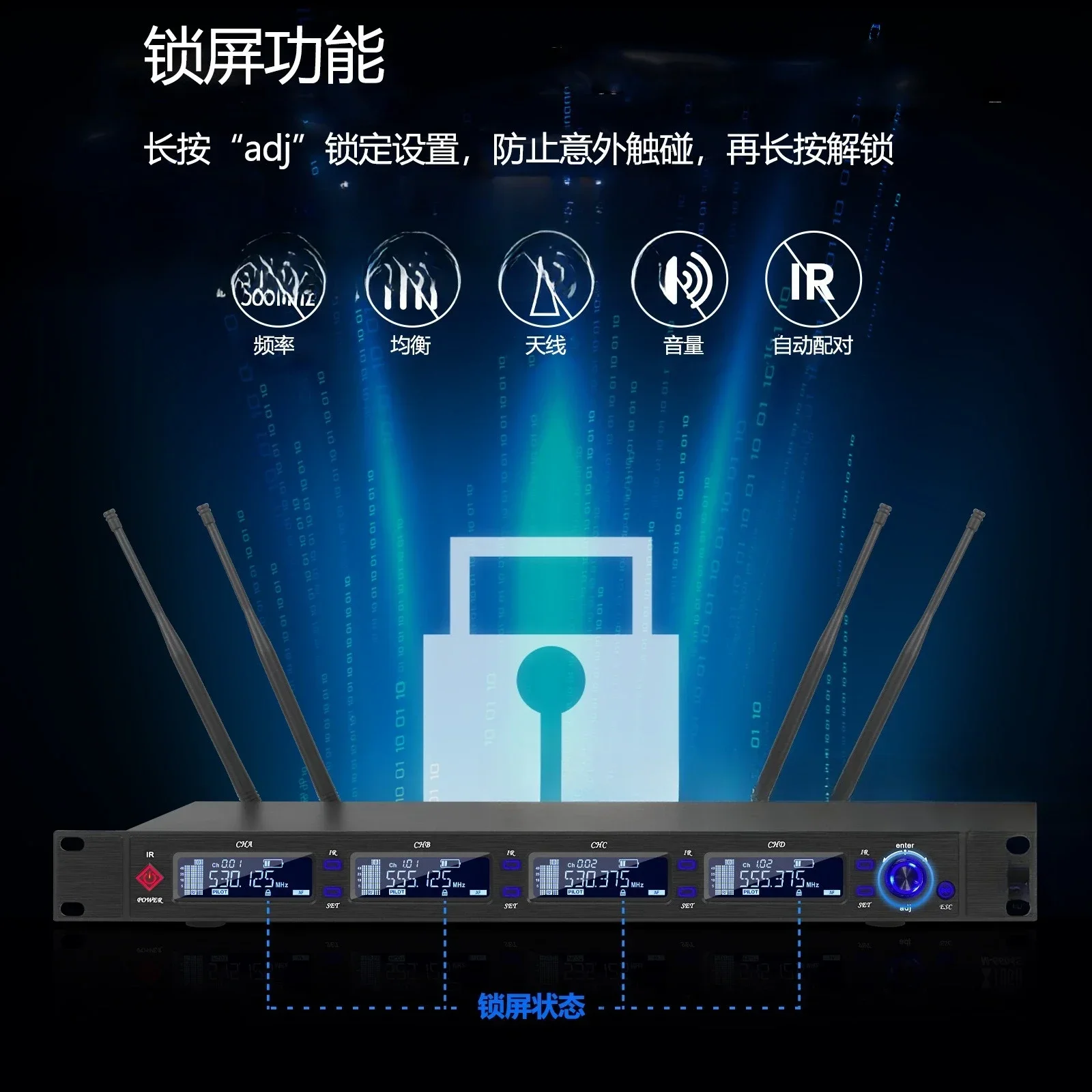 ميكروفون لاسلكي للتنوع الحقيقي بأربع قنوات يمكن قطع أوضاع ثنائية القناة وميكروفون حزمة فاني محمول باليد #3