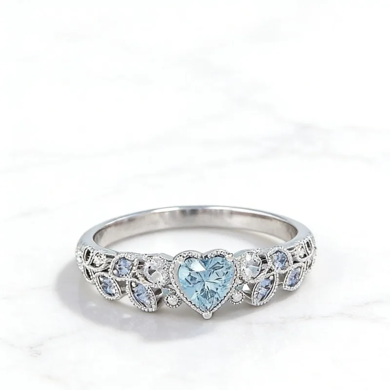 Elegant Beautiful Woman Fashion Silver Color Leaf Heart Rings for Women Noble Princess Engagement Wedding Ring Jewelry
