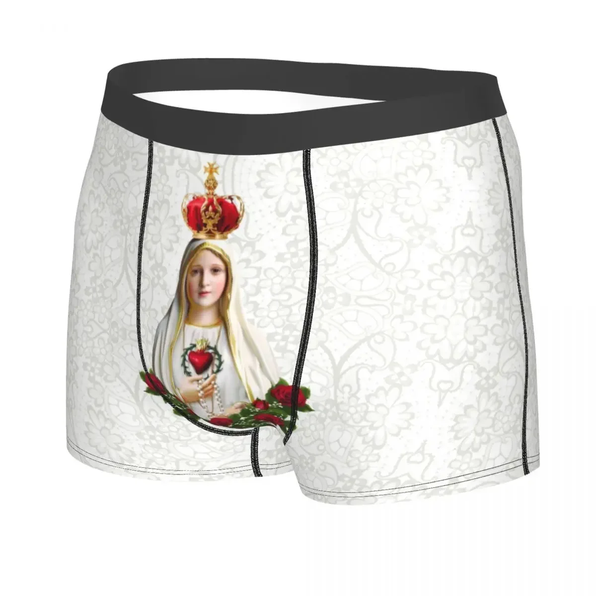 Our Lady Of Fatima Virgin Mary Boxer Shorts For Homme 3D Print Portugal Rosary Catholic Underwear Panties Briefs Soft Underpants